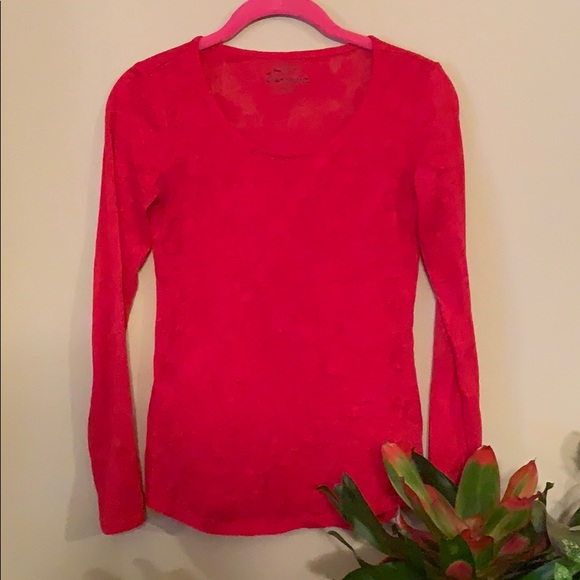Sheer Red Long Sleeve - Picture 2 of 4